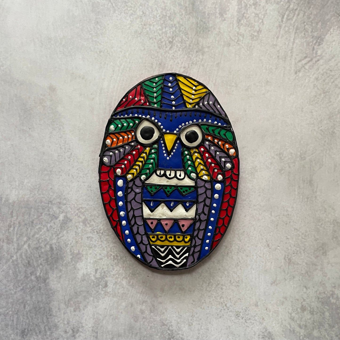 Tribal Fantasy Owl - Handcrafted for Your Fridge| Culture Aisle India