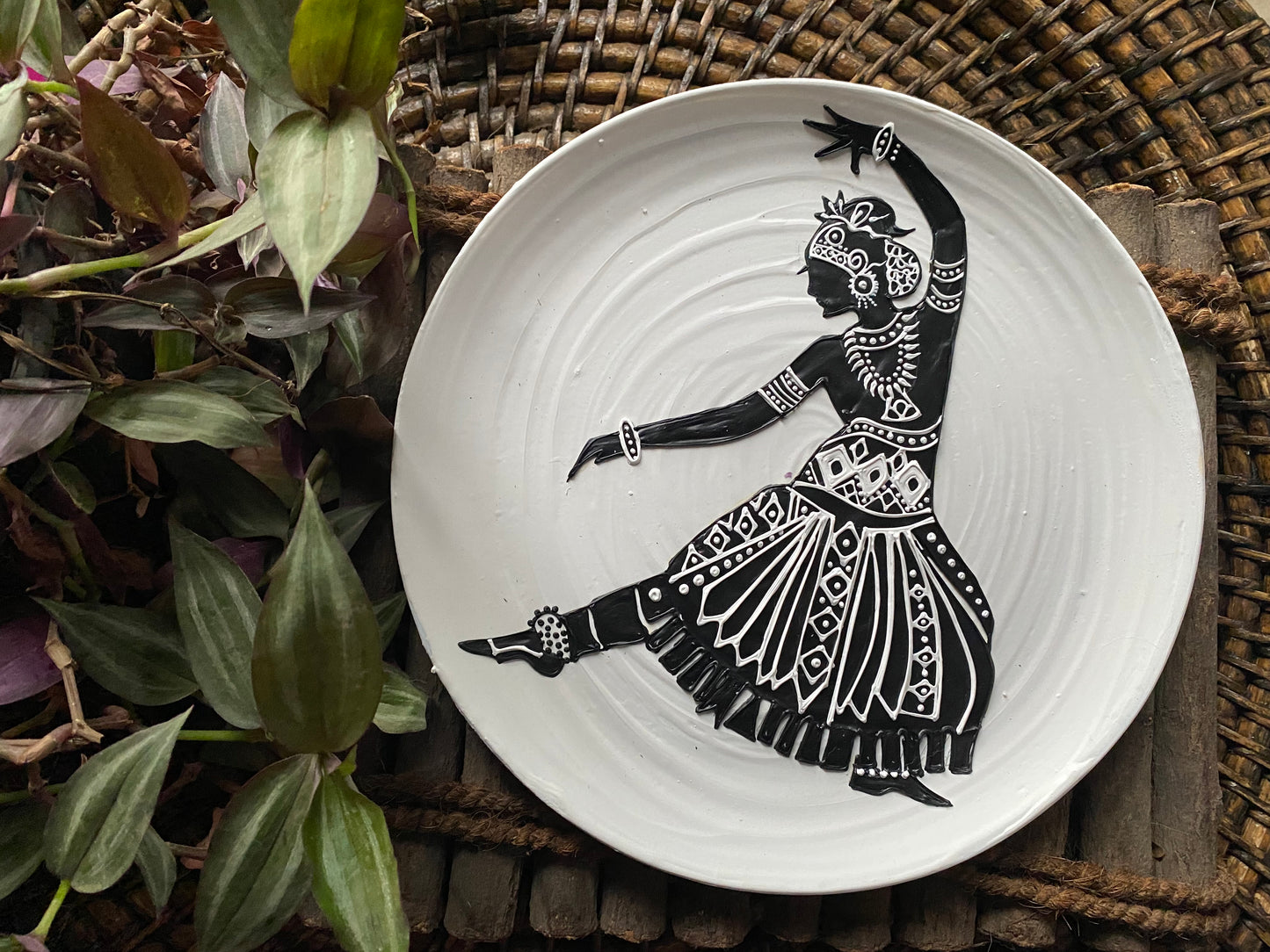 Grace in Motion – Handcrafted Wallplate in Tribal Dance Motif Handcrafted Wall Plate | Culture Aisle India