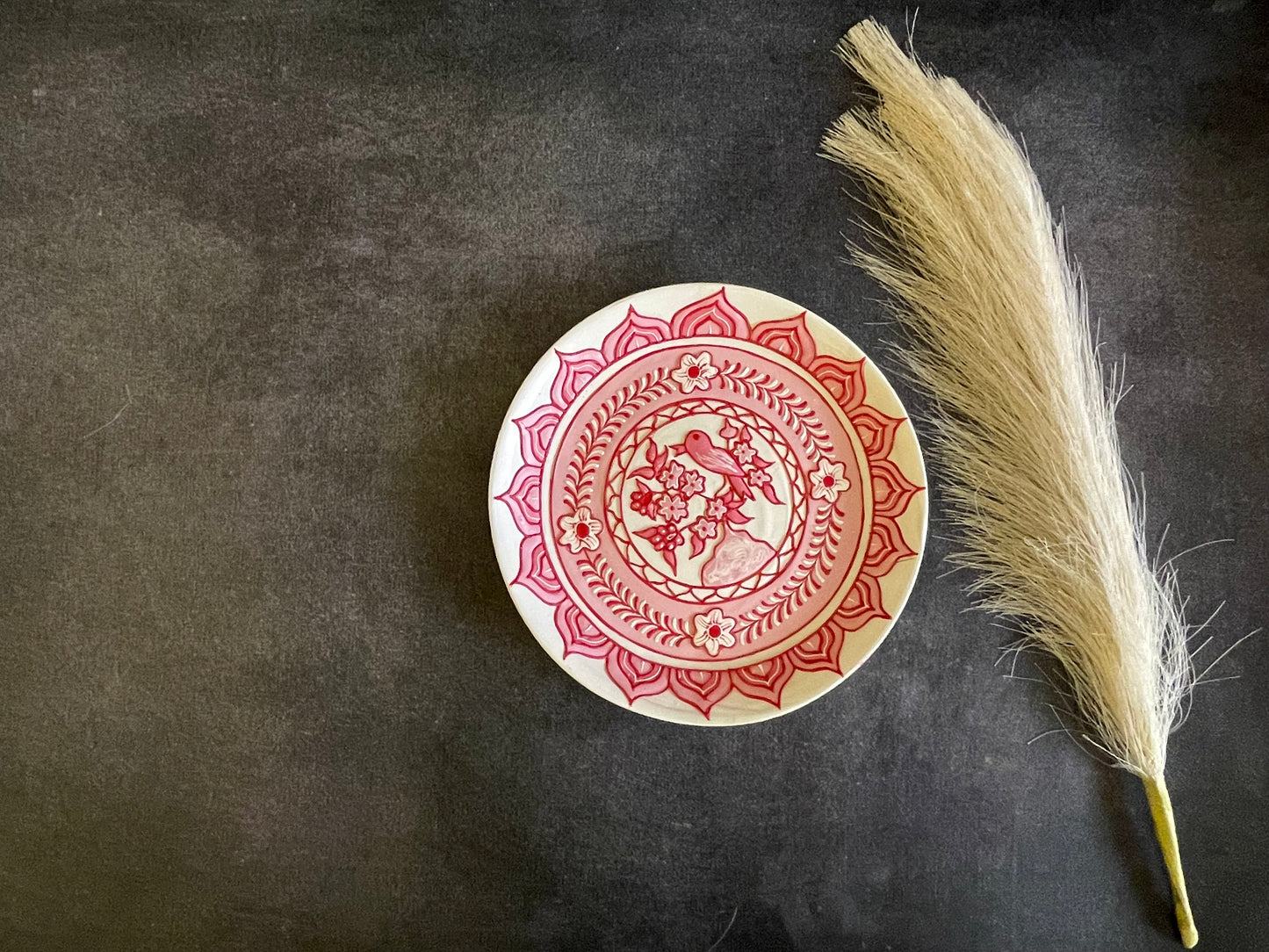 Handcrafted Crimson Mandala Song Wall Plate (7.5") | Culture Aisle India