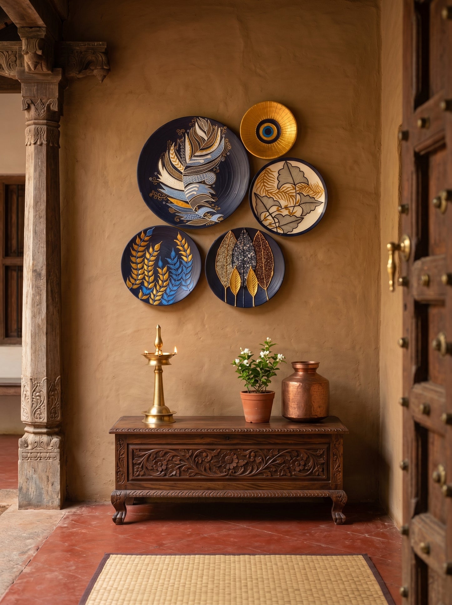 Handcrafted Wall Plate Set (5 Pieces)