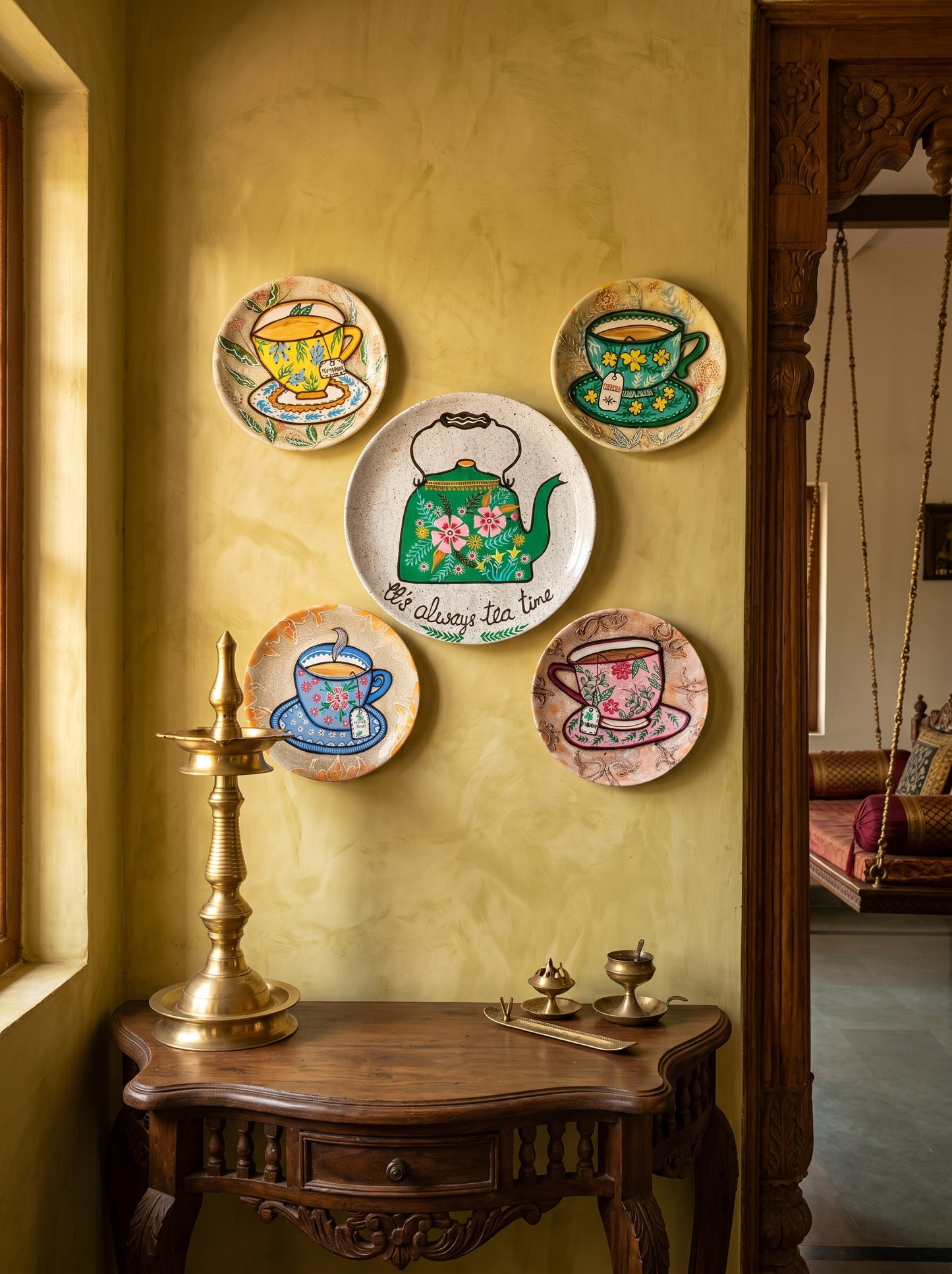 Handcrafted Wall Plate Set (5 Pieces)