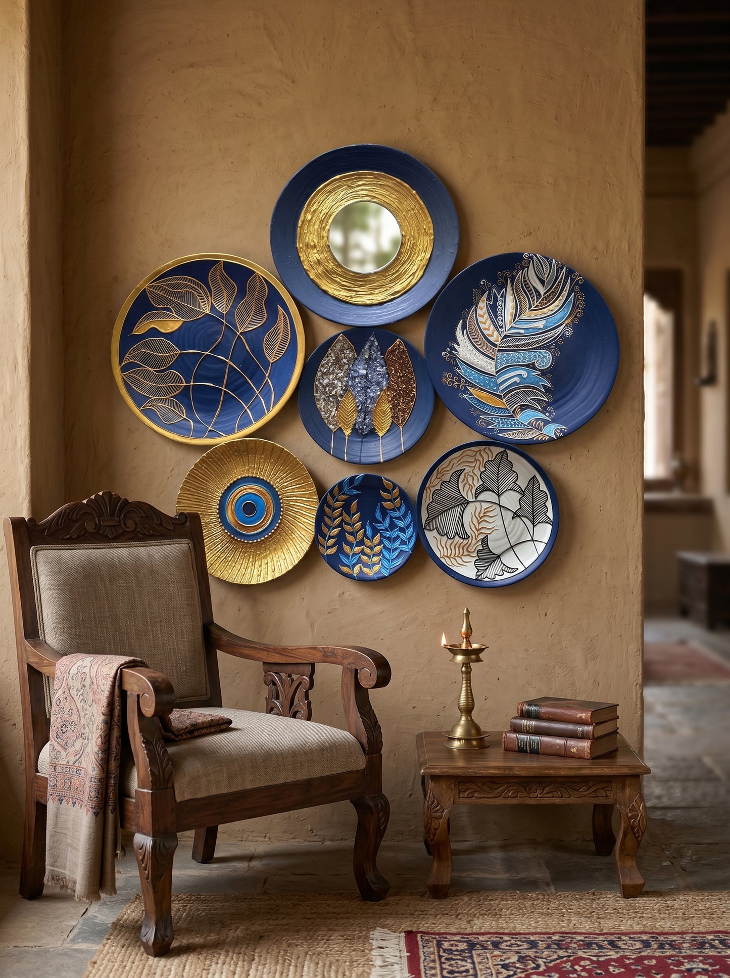Handcrafted Wall Plate Set (7 Pieces)