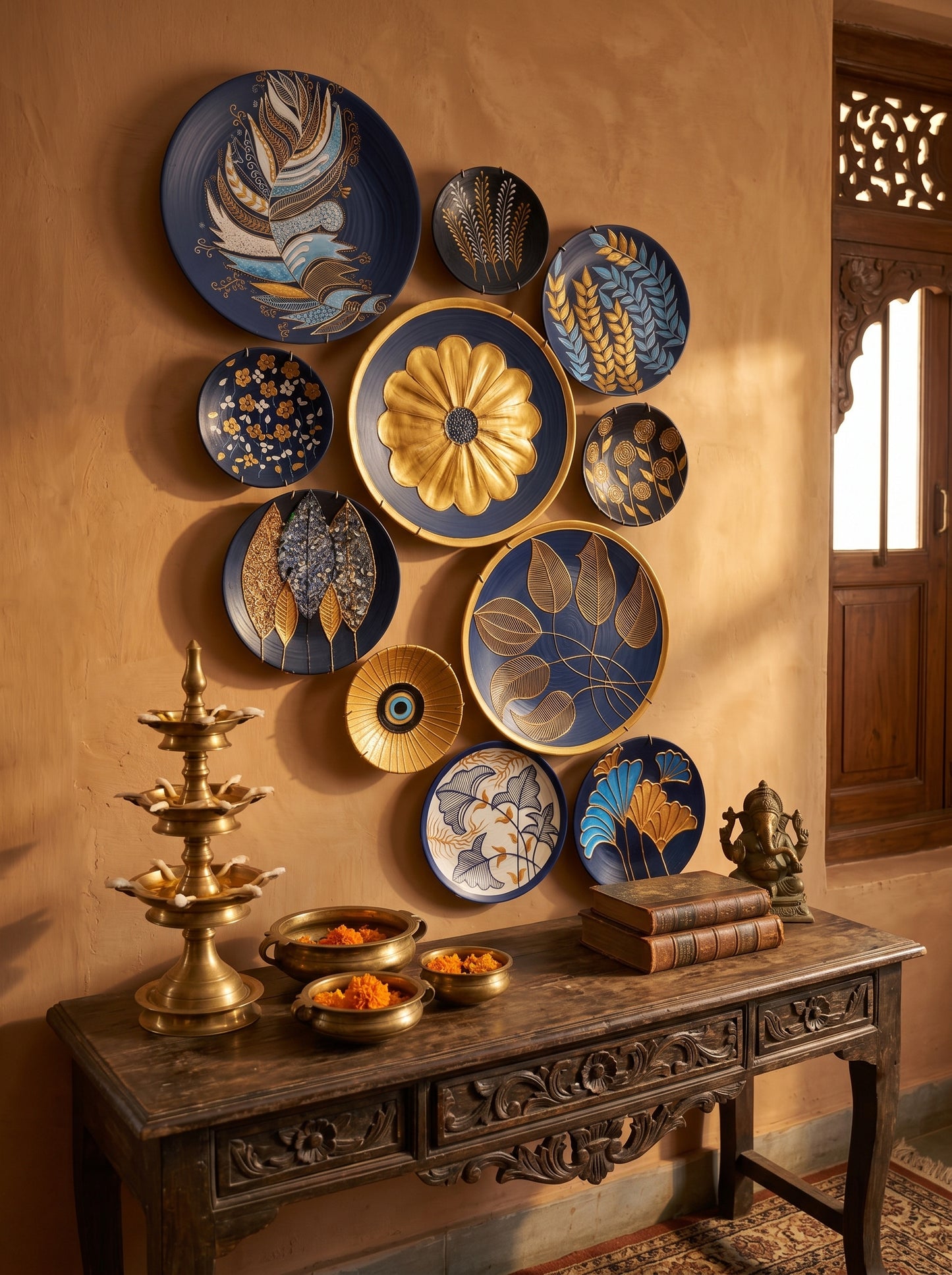 Handcrafted Wall Plate Set (11 Pieces)