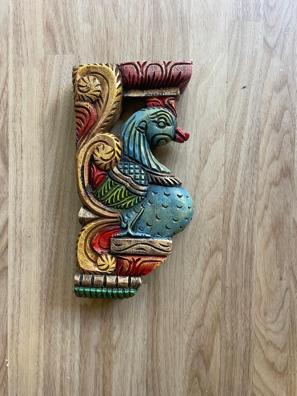 Avian Grace Blue – Handcrafted Wooden Bird Panel (Pair)