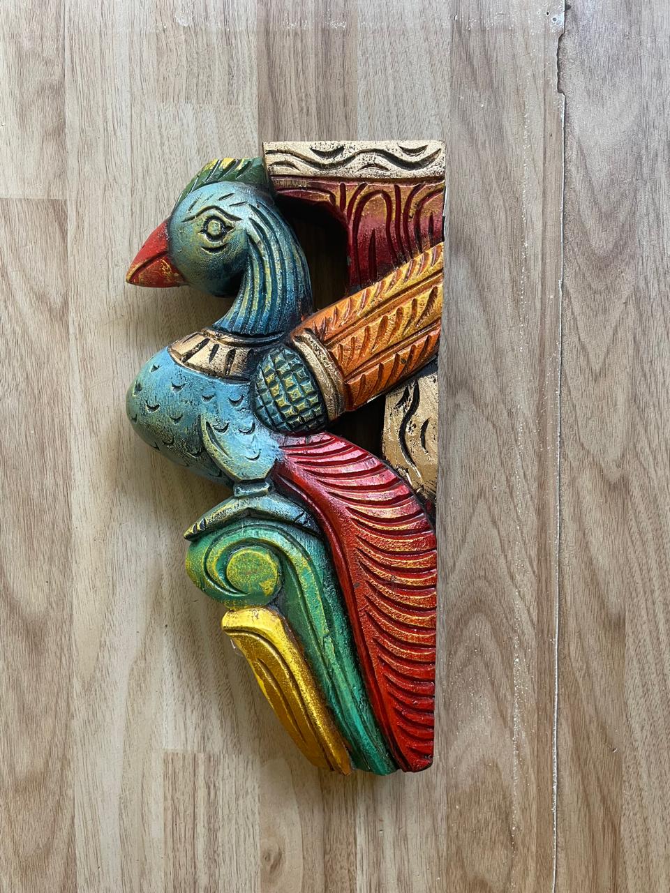Avian Grace Blue and Green – Handcrafted Wooden Bird Panel (Pair)