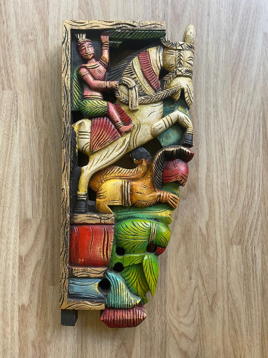 Yodha – Handcarved Wooden Panel (Pair)