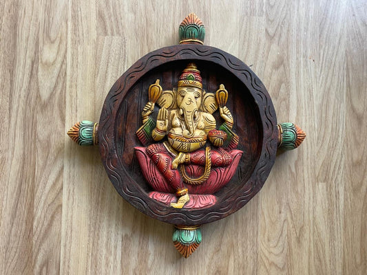 Shubh Ganesha – Handcrafted Wooden Wall Decor/ Culture Aisle India