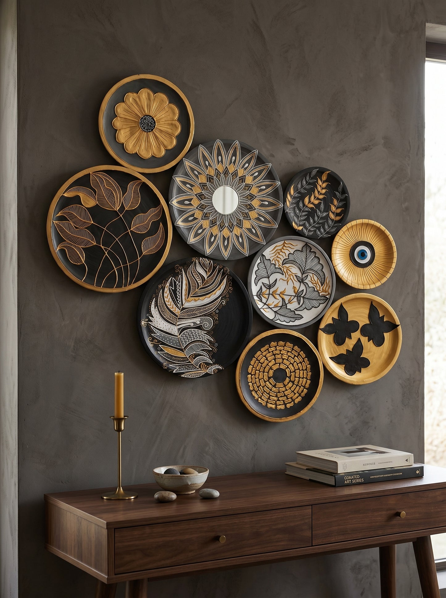 Handcrafted Luxe Wall Plate Set (9 Pieces) (SET2)