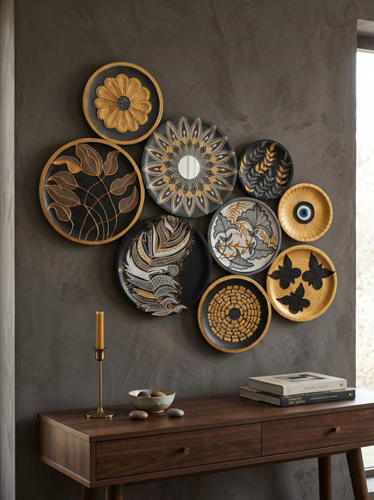 Handcrafted Luxe Wall Plate Set (9 Pieces) (SET2)