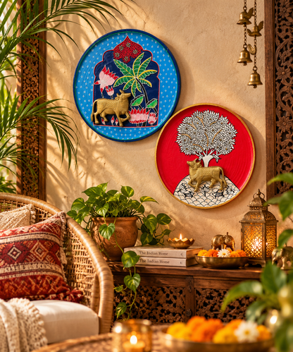 Indian Heritage Gift Hamper – Handcrafted Folk Art Wall Plate