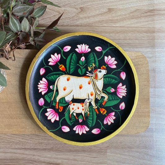 Kamdhenu Blessings – Handpainted Pichwai Wallplate