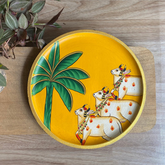 Harmony in Hooves - Handpainted Pichwai Wallplates