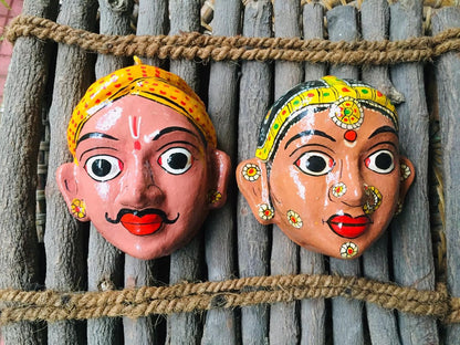 Cherial Mask Set – Handcrafted Tribal Wall Art from Telangana | Ethnic Home Décor by Culture Aisle