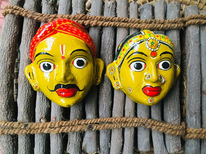 Cherial Mask Set – Handcrafted Tribal Wall Art from Telangana | Ethnic Home Décor by Culture Aisle