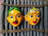 Cherial Mask Set – Handcrafted Tribal Wall Art from Telangana | Ethnic Home Décor by Culture Aisle (Orange)