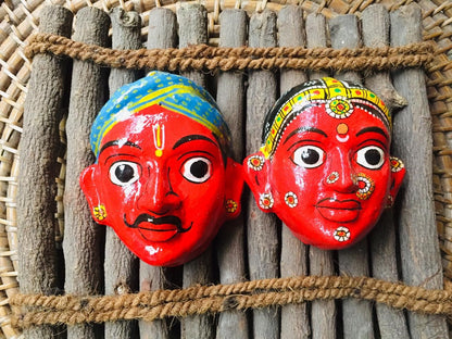 Cherial Mask Set – Handcrafted Tribal Wall Art from Telangana | Ethnic Home Décor by Culture Aisle