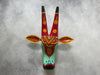 Hand-Painted Wooden Cow Head Wall Mask – Folk Art Decor by Indian Artisans
