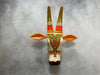 Hand-Painted Wooden Cow Head Wall Mask – Folk Art Decor by Indian Artisans