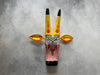Hand-Painted Wooden Cow Head Wall Mask – Folk Art Decor by Indian Artisans
