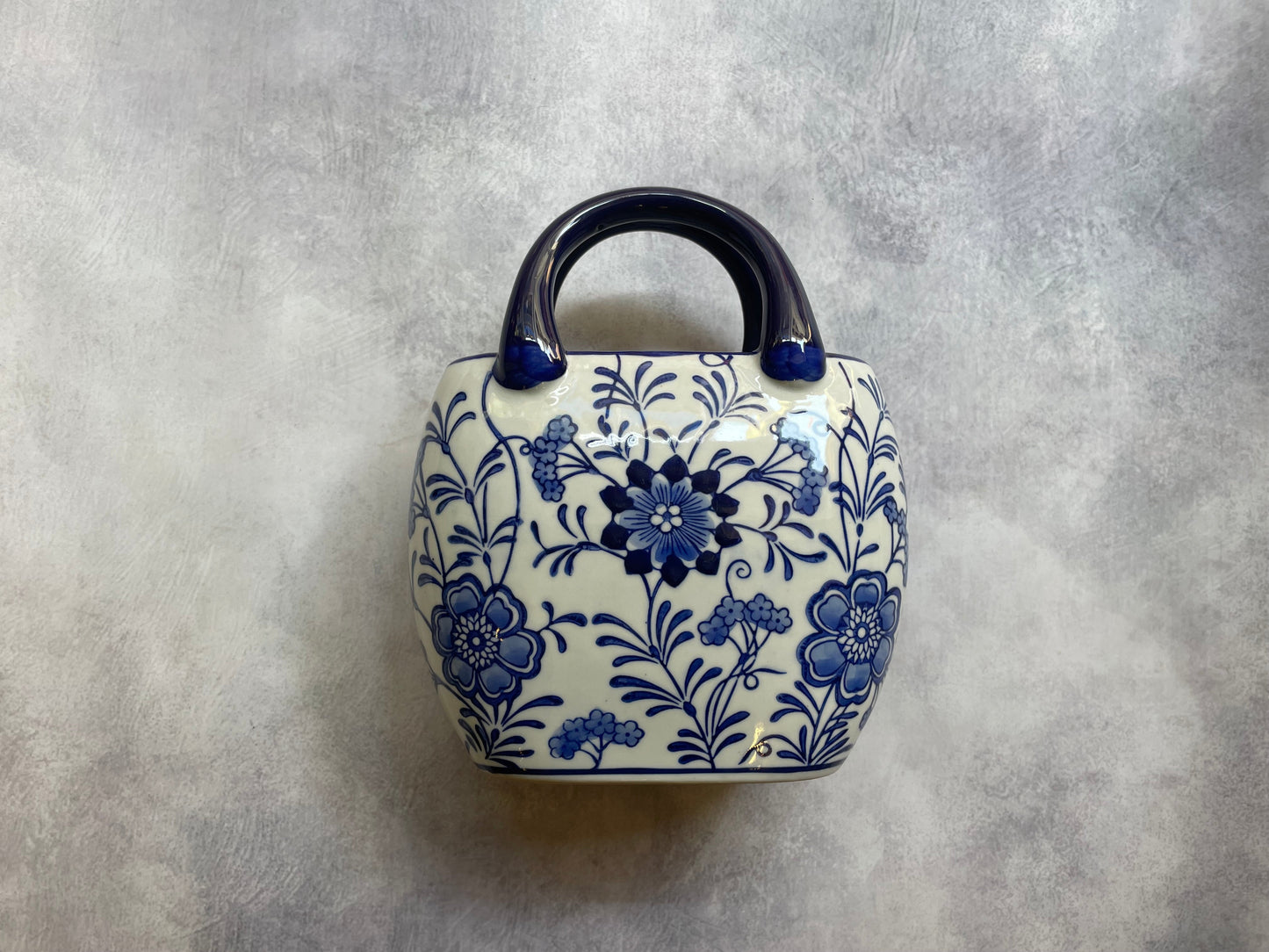 Blue Bloom Ceramic Handbag  – Mughal Garden Motif