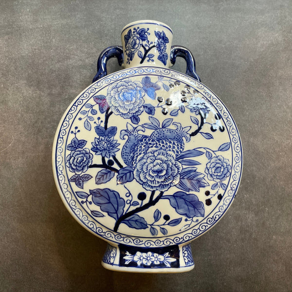 Persian Garden Moon Flask – Hand-Painted Ceramic Decor