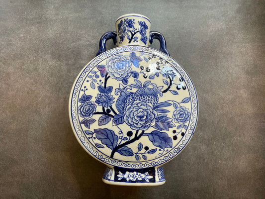 Persian Garden Moon Flask – Hand-Painted Ceramic Decor