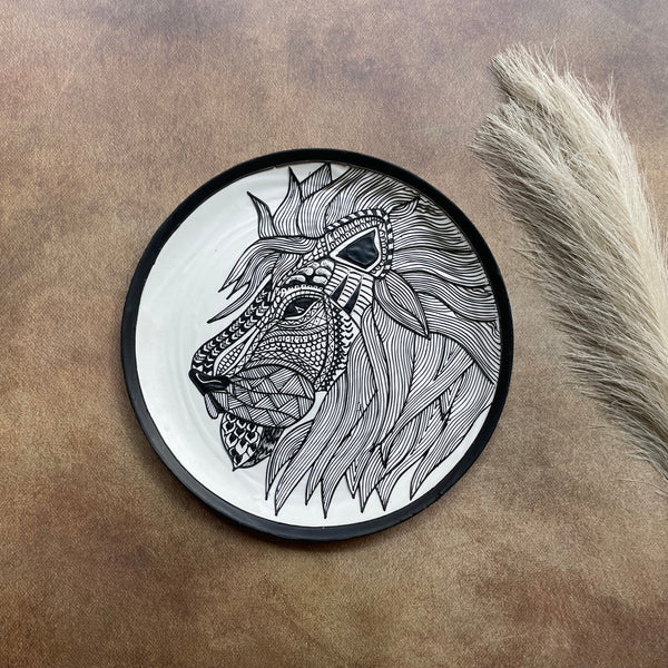 Spirit of the Savannah – Handcrafted African Lion Wallplate by Culture Aisle India
