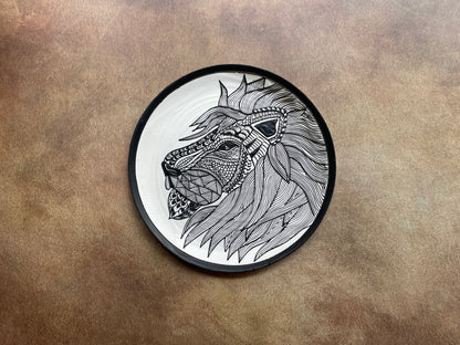 Spirit of the Savannah – Handcrafted African Lion Wallplate by Culture Aisle India