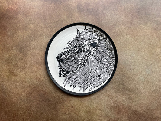 Spirit of the Savannah – Handcrafted African Lion Wallplate by Culture Aisle India
