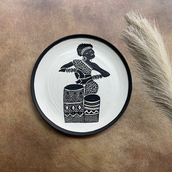 Rhythm of the Tribe – Handcrafted African Drummer Wall Plate by Culture Aisle India