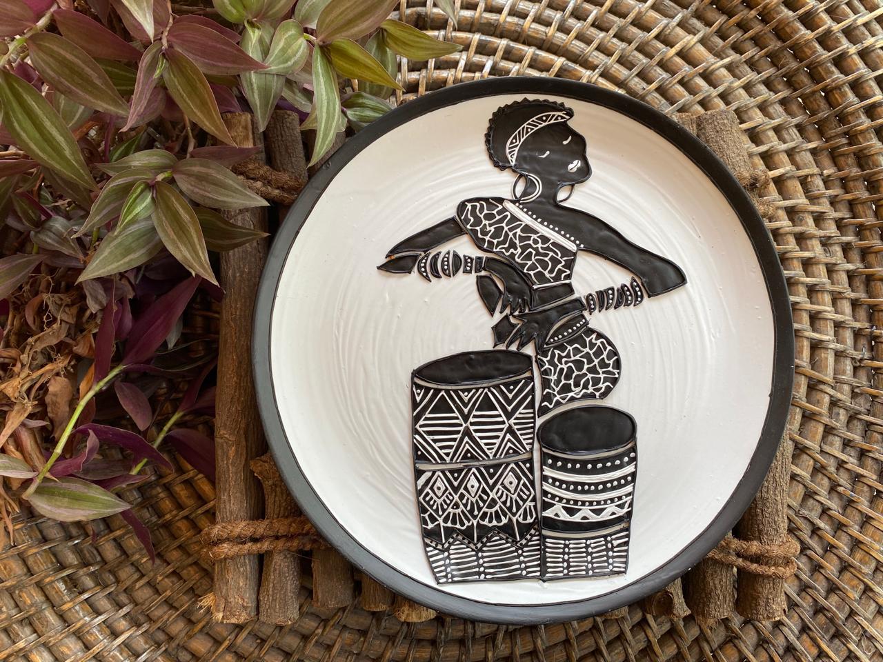 Rhythm of the Tribe – Handcrafted African Drummer Wall Plate by Culture Aisle India