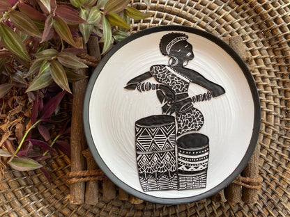 Rhythm of the Tribe – Handcrafted African Drummer Wall Plate by Culture Aisle India