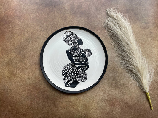 Mother's Embrace – African Tribal Mother & Child Wall Plate by Culture Aisle India