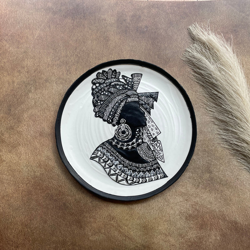 Regal Grace – African Tribal Queen Wall Plate by Culture Aisle India
