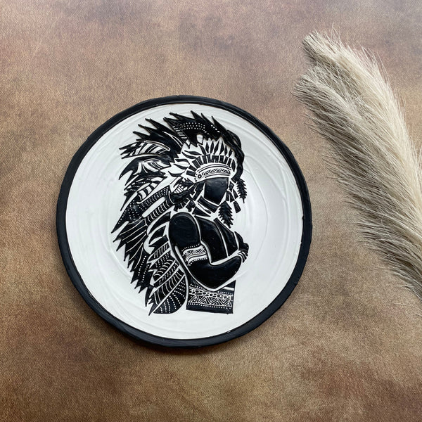 Warrior Spirit – Native Tribal Chief Wall Plate by Culture Aisle India