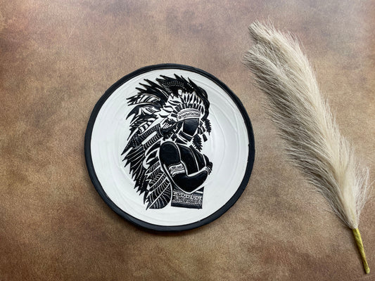 Warrior Spirit – Native Tribal Chief Wall Plate by Culture Aisle India