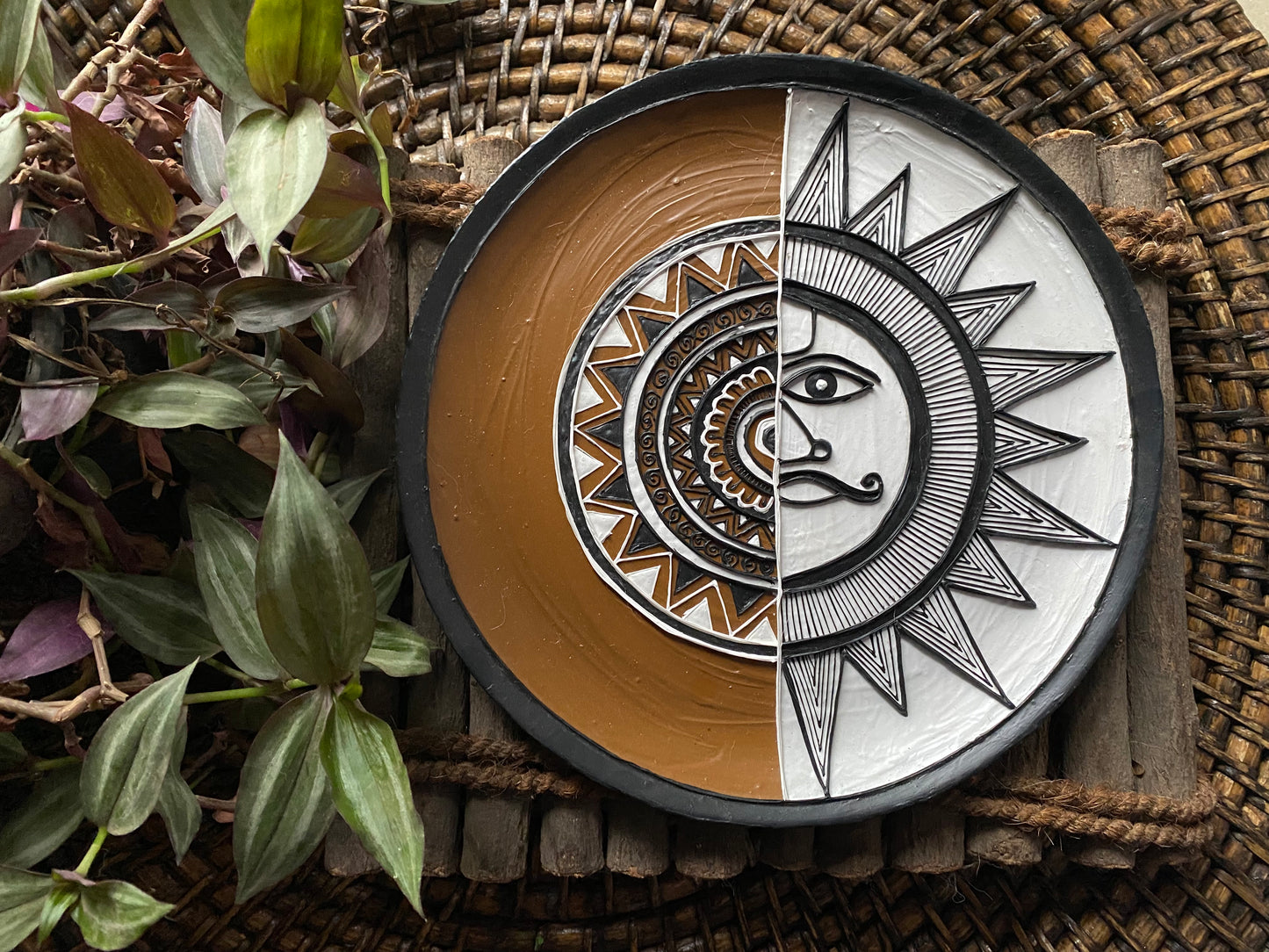 "Surya – Contemporary Folk Sun Wallplate" | Culture Aisle India