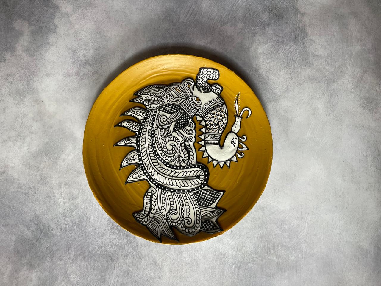 Mehndi Mayur – Handcrafted Wallplate with Intricate Peacock Design | Culture Aisle India