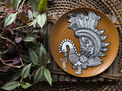 Mehndi Mayur – Handcrafted Wallplate with Intricate Peacock Design | Culture Aisle India