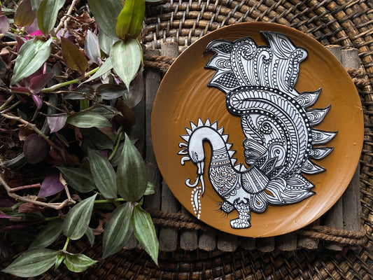 Mehndi Mayur – Handcrafted Wallplate with Intricate Peacock Design | Culture Aisle India