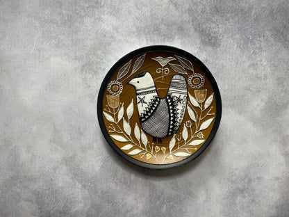 Vann Pallavi – Tribal Lovebirds Handcrafted Wallplate| Culture Aisle India