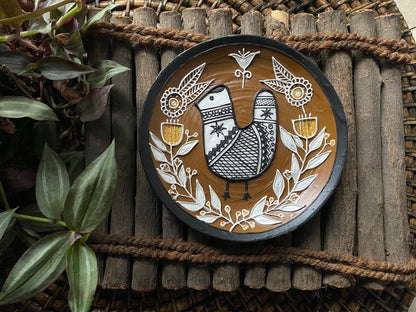 Vann Pallavi – Tribal Lovebirds Handcrafted Wallplate| Culture Aisle India
