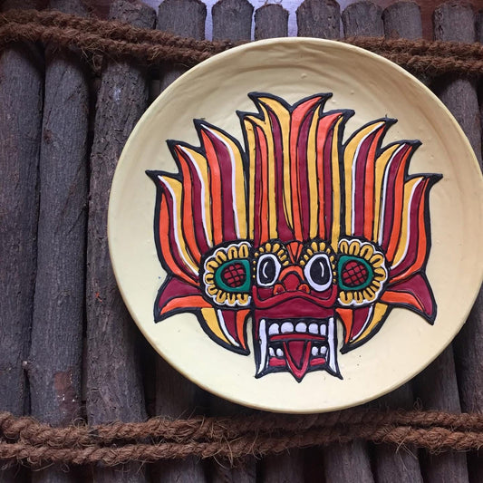 Flame Guardian – Sri Lankan Fire Mask Wallplate