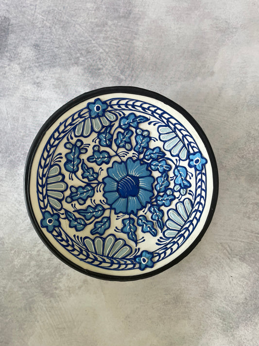 Blue Petal Charm – Handcrafted 5.5" Inches Ceramic Wall Plate | Culture Aisle India