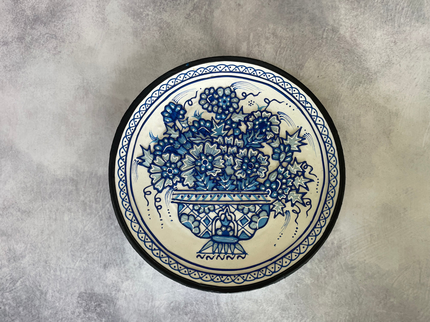 Royal Bloom – 7.5" Inches Hand-Painted Ceramic Wall Plate | Earthen Elegance Collection