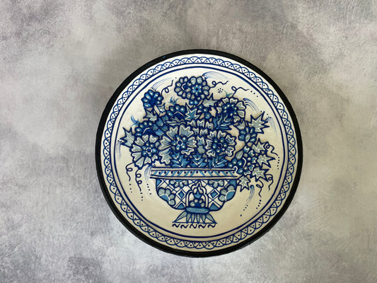 Royal Bloom – 7.5" Inches Hand-Painted Ceramic Wall Plate | Earthen Elegance Collection
