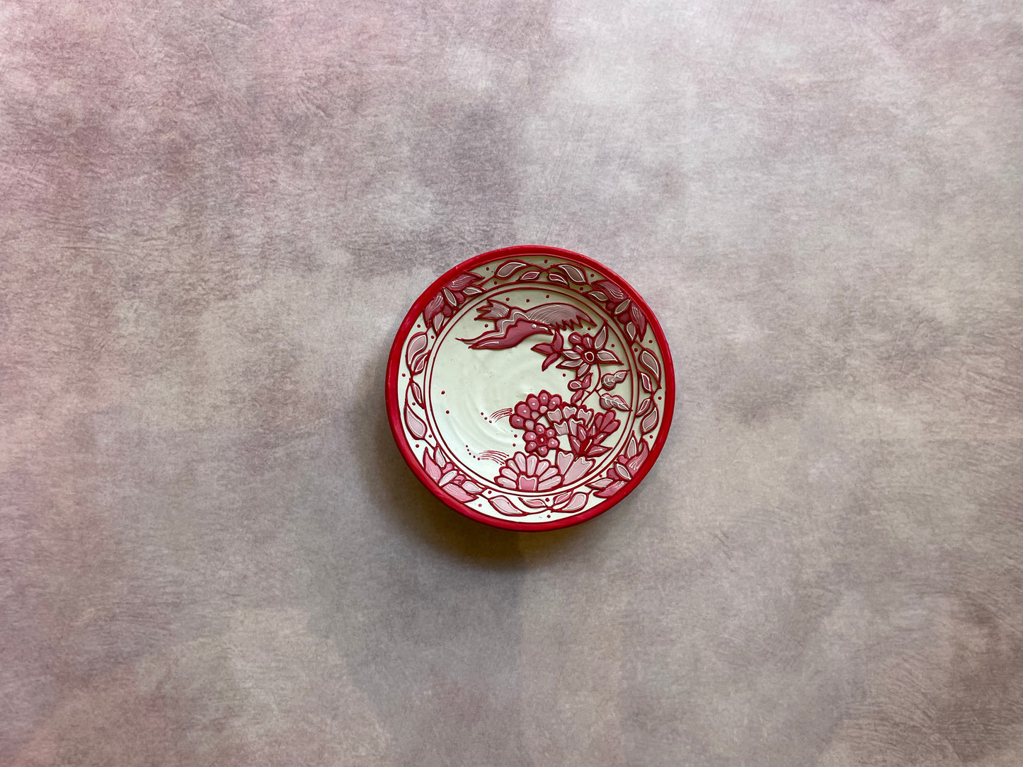 Handcrafted Red Floral Ceramic Wall Plate (5.5") | Culture Aisle India