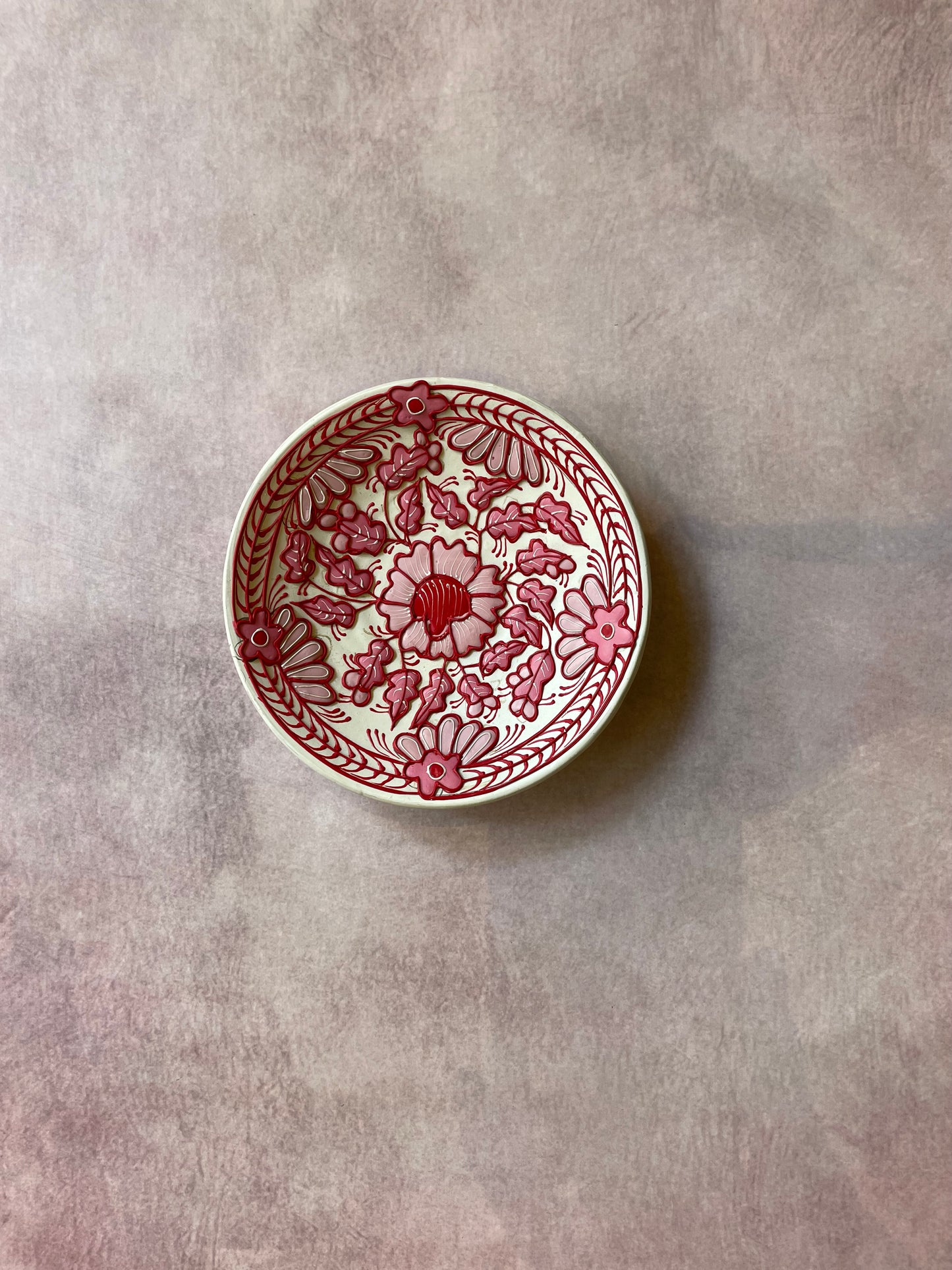 Handcrafted Crimson Garland Wall Plate (5.5") | Culture Aisle India