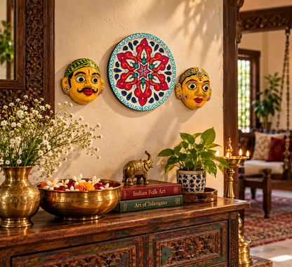 Cherial Heritage – Handcrafted Wall Plate & Mask Gift Hamper | Culture Aisle India
