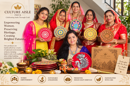 Indian Heritage Gift Hamper – Handcrafted Peacock Folk Art, Ganesha Cherial Mask and Candle / Culture Aisle India